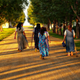 Hutterite women return from working in the fields at Greenwood Hutterite Colony near Delmont, South Dakota. (Image: Rainer Mueller)